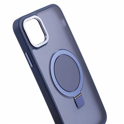 For iPhone 14 Plus Case Compatible with MagSafe Skin-Touch Kickstand TPU+PC Phone Shell