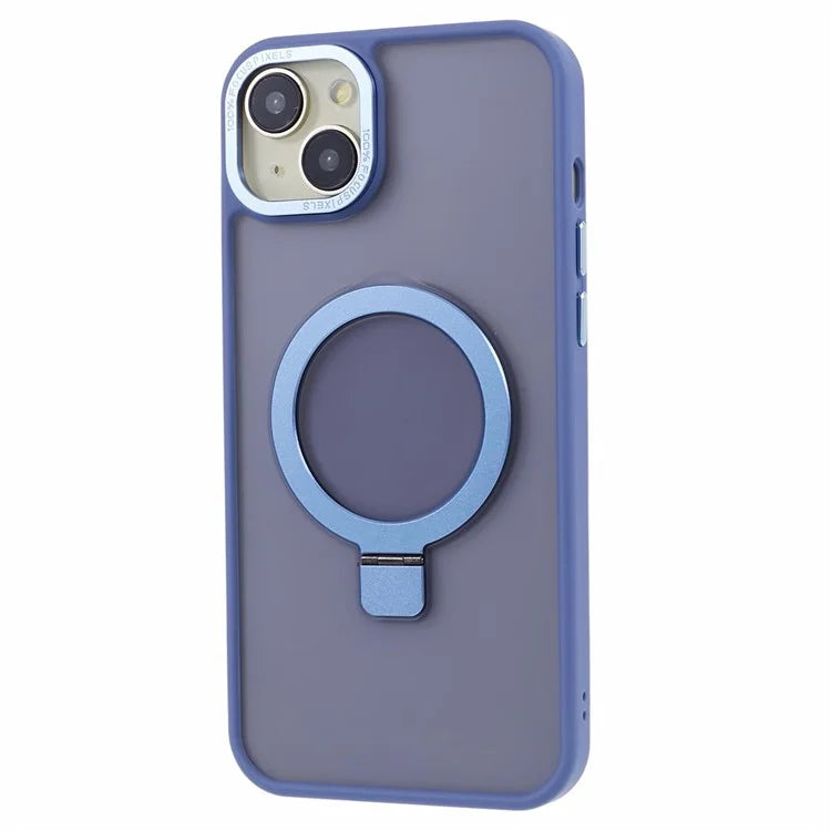 For iPhone 14 Plus Case Compatible with MagSafe Skin-Touch Kickstand TPU+PC Phone Shell
