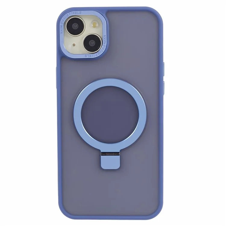 For iPhone 14 Plus Case Compatible with MagSafe Skin-Touch Kickstand TPU+PC Phone Shell