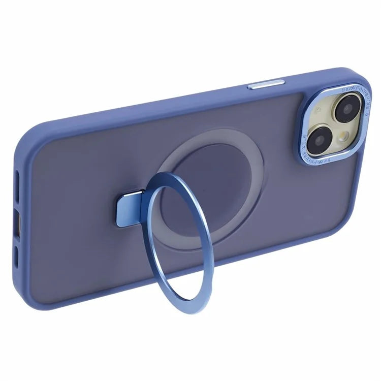 For iPhone 14 Plus Case Compatible with MagSafe Skin-Touch Kickstand TPU+PC Phone Shell