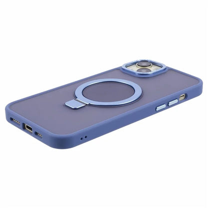 For iPhone 14 Plus Case Compatible with MagSafe Skin-Touch Kickstand TPU+PC Phone Shell