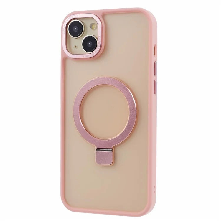 For iPhone 14 Plus Case Compatible with MagSafe Skin-Touch Kickstand TPU+PC Phone Shell