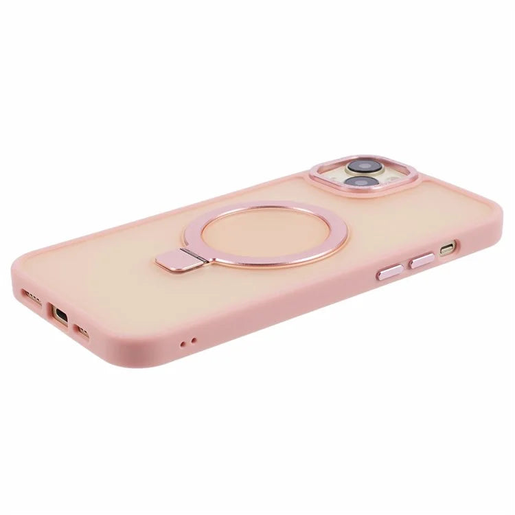 For iPhone 14 Plus Case Compatible with MagSafe Skin-Touch Kickstand TPU+PC Phone Shell