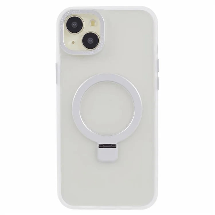 For iPhone 14 Plus Case Compatible with MagSafe Skin-Touch Kickstand TPU+PC Phone Shell