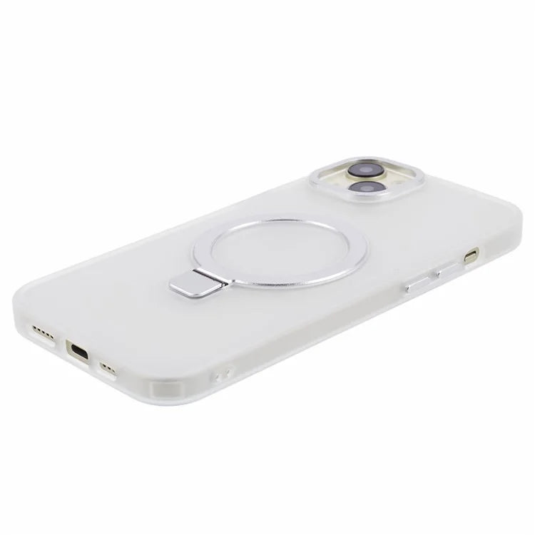 For iPhone 14 Plus Case Compatible with MagSafe Skin-Touch Kickstand TPU+PC Phone Shell