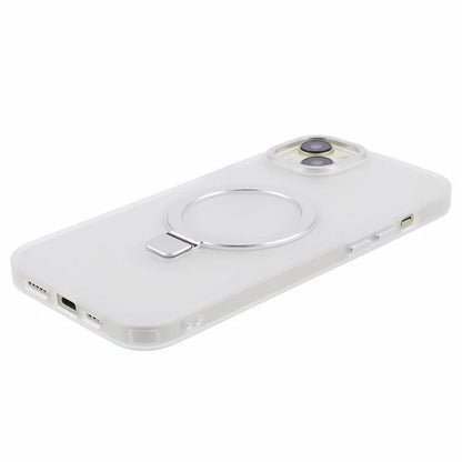 For iPhone 14 Plus Case Compatible with MagSafe Skin-Touch Kickstand TPU+PC Phone Shell