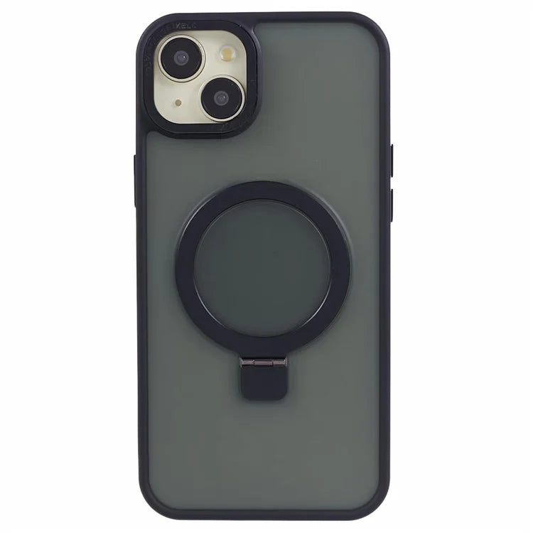 For iPhone 13 6.1 inch Kickstand Case Skin-Touch TPU+PC Slim Phone Cover Compatible with MagSafe