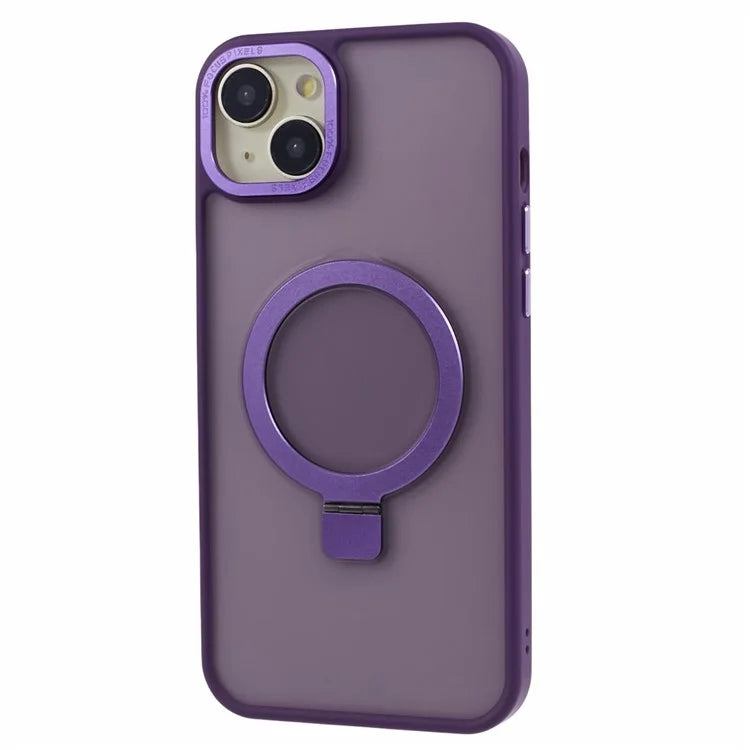 For iPhone 13 6.1 inch Kickstand Case Skin-Touch TPU+PC Slim Phone Cover Compatible with MagSafe