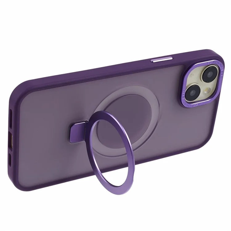 For iPhone 13 6.1 inch Kickstand Case Skin-Touch TPU+PC Slim Phone Cover Compatible with MagSafe