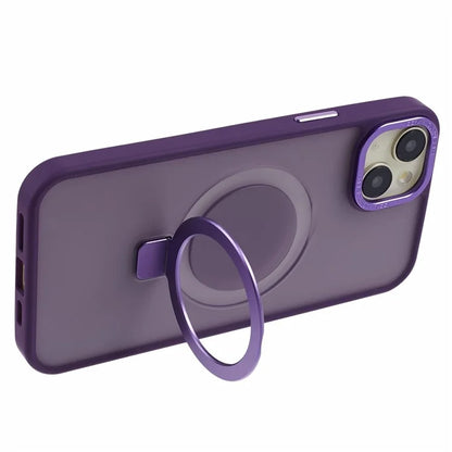 For iPhone 13 6.1 inch Kickstand Case Skin-Touch TPU+PC Slim Phone Cover Compatible with MagSafe