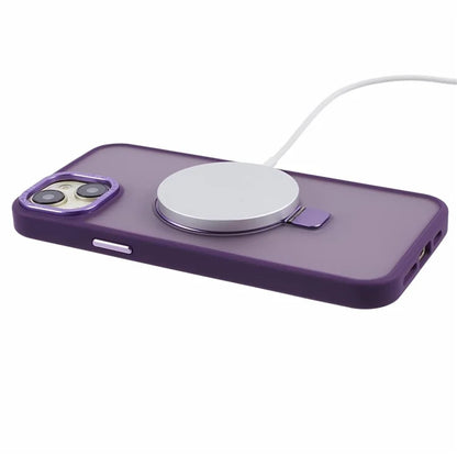 For iPhone 13 6.1 inch Kickstand Case Skin-Touch TPU+PC Slim Phone Cover Compatible with MagSafe