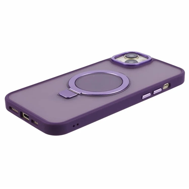 For iPhone 13 6.1 inch Kickstand Case Skin-Touch TPU+PC Slim Phone Cover Compatible with MagSafe