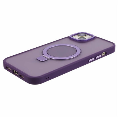 For iPhone 13 6.1 inch Kickstand Case Skin-Touch TPU+PC Slim Phone Cover Compatible with MagSafe