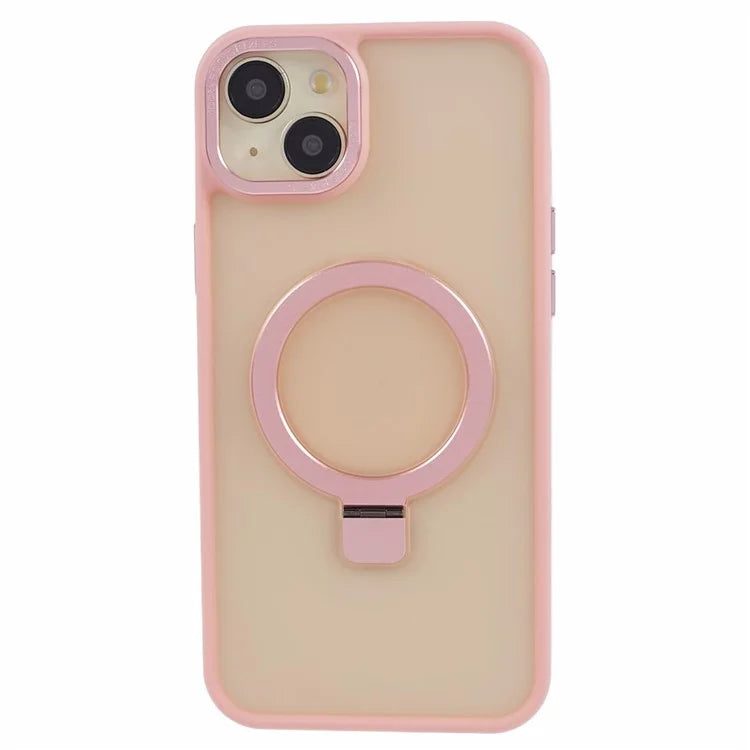 For iPhone 13 6.1 inch Kickstand Case Skin-Touch TPU+PC Slim Phone Cover Compatible with MagSafe