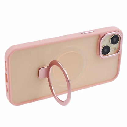 For iPhone 13 6.1 inch Kickstand Case Skin-Touch TPU+PC Slim Phone Cover Compatible with MagSafe