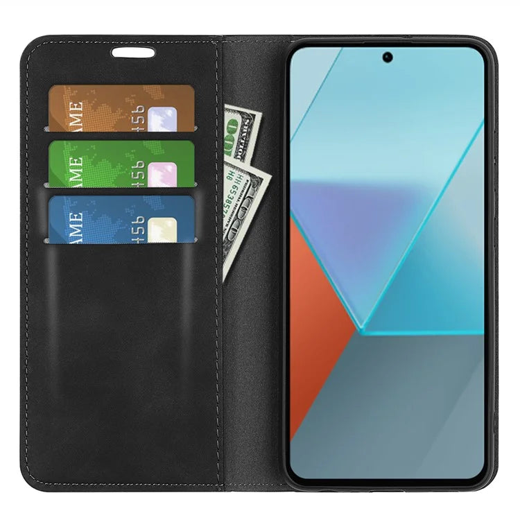 For Xiaomi Redmi Note 13 Pro 5G / Poco X6 5G Case Flip Shell PU Leather Skin-touch Phone Cover