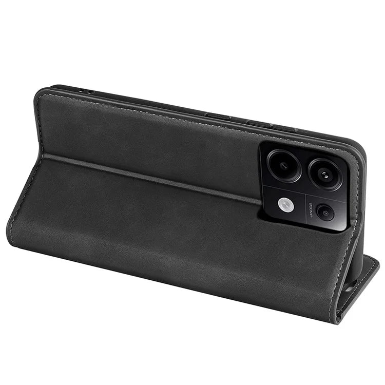 For Xiaomi Redmi Note 13 Pro 5G / Poco X6 5G Case Flip Shell PU Leather Skin-touch Phone Cover