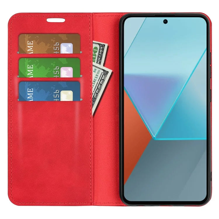 For Xiaomi Redmi Note 13 Pro 5G / Poco X6 5G Case Flip Shell PU Leather Skin-touch Phone Cover