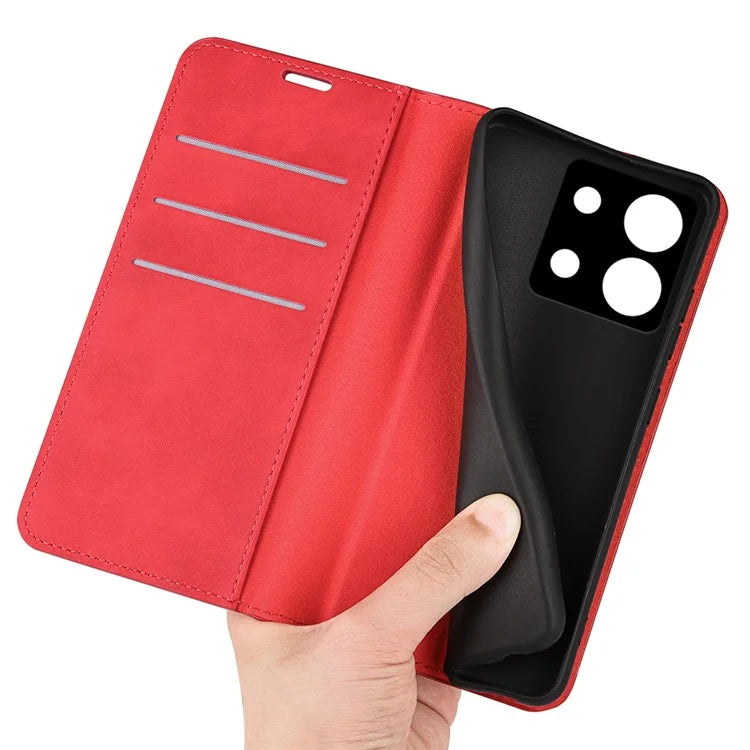 For Xiaomi Redmi Note 13 Pro 5G / Poco X6 5G Case Flip Shell PU Leather Skin-touch Phone Cover