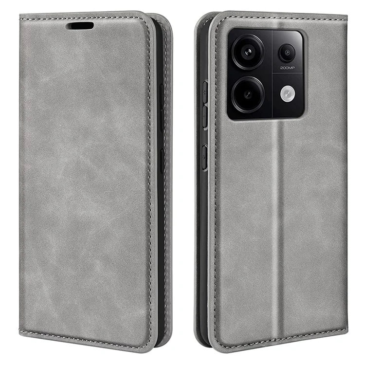 For Xiaomi Redmi Note 13 Pro 5G / Poco X6 5G Case Flip Shell PU Leather Skin-touch Phone Cover