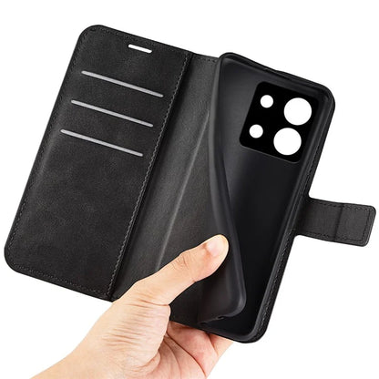 For Xiaomi Redmi Note 13 Pro 5G / Poco X6 5G Case Calf Texture PU Leather Phone Stand Cover