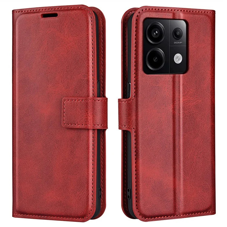 For Xiaomi Redmi Note 13 Pro 5G / Poco X6 5G Case Calf Texture PU Leather Phone Stand Cover