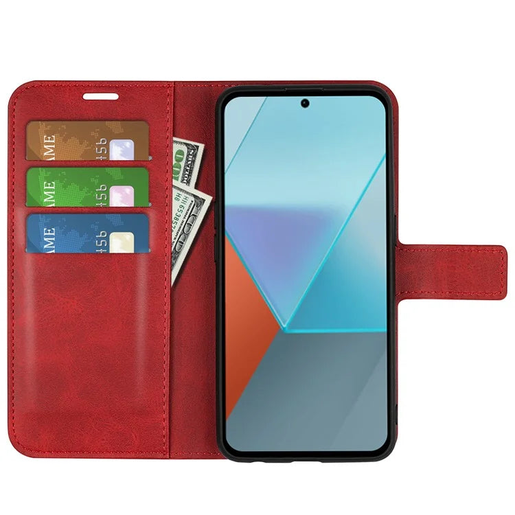 For Xiaomi Redmi Note 13 Pro 5G / Poco X6 5G Case Calf Texture PU Leather Phone Stand Cover