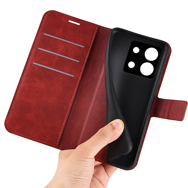 For Xiaomi Redmi Note 13 Pro 5G / Poco X6 5G Case Calf Texture PU Leather Phone Stand Cover