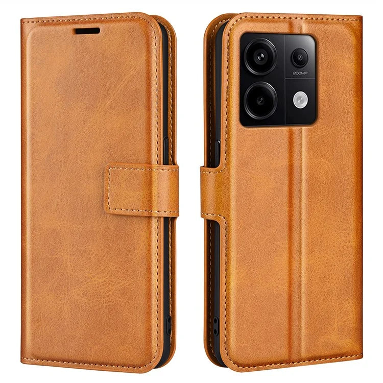 For Xiaomi Redmi Note 13 Pro 5G / Poco X6 5G Case Calf Texture PU Leather Phone Stand Cover