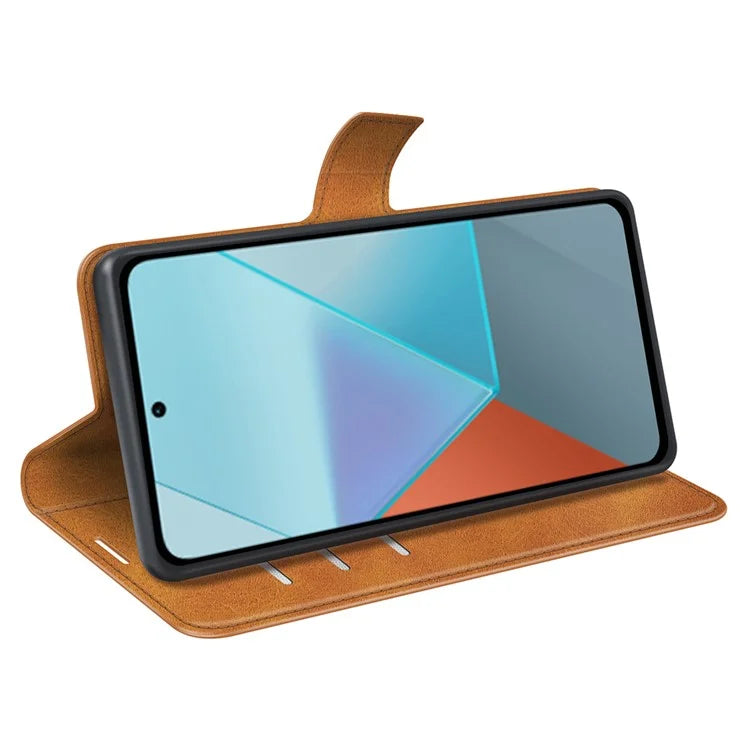 For Xiaomi Redmi Note 13 Pro 5G / Poco X6 5G Case Calf Texture PU Leather Phone Stand Cover