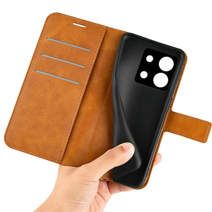 For Xiaomi Redmi Note 13 Pro 5G / Poco X6 5G Case Calf Texture PU Leather Phone Stand Cover