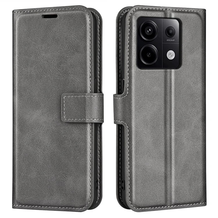 For Xiaomi Redmi Note 13 Pro 5G / Poco X6 5G Case Calf Texture PU Leather Phone Stand Cover