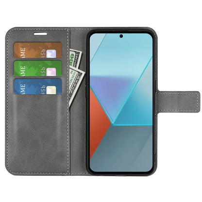 For Xiaomi Redmi Note 13 Pro 5G / Poco X6 5G Case Calf Texture PU Leather Phone Stand Cover