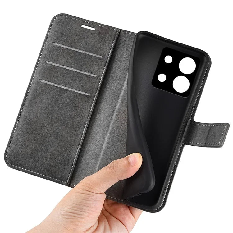 For Xiaomi Redmi Note 13 Pro 5G / Poco X6 5G Case Calf Texture PU Leather Phone Stand Cover