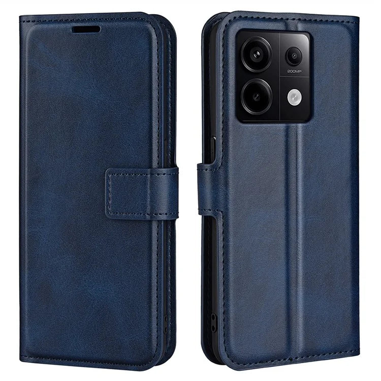 For Xiaomi Redmi Note 13 Pro 5G / Poco X6 5G Case Calf Texture PU Leather Phone Stand Cover