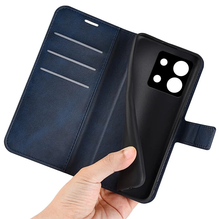 For Xiaomi Redmi Note 13 Pro 5G / Poco X6 5G Case Calf Texture PU Leather Phone Stand Cover