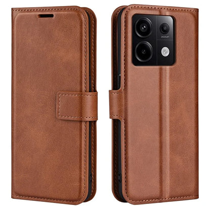 For Xiaomi Redmi Note 13 Pro 5G / Poco X6 5G Case Calf Texture PU Leather Phone Stand Cover