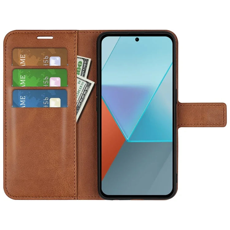 For Xiaomi Redmi Note 13 Pro 5G / Poco X6 5G Case Calf Texture PU Leather Phone Stand Cover