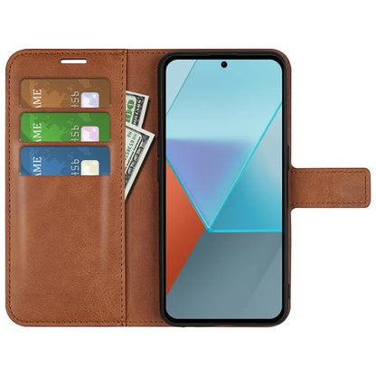 For Xiaomi Redmi Note 13 Pro 5G / Poco X6 5G Case Calf Texture PU Leather Phone Stand Cover