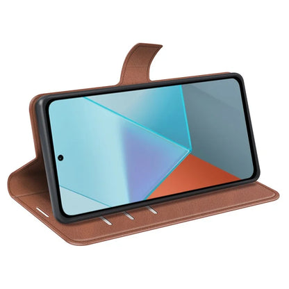 For Xiaomi Redmi Note 13 Pro 5G / Poco X6 5G Case Calf Texture PU Leather Phone Stand Cover
