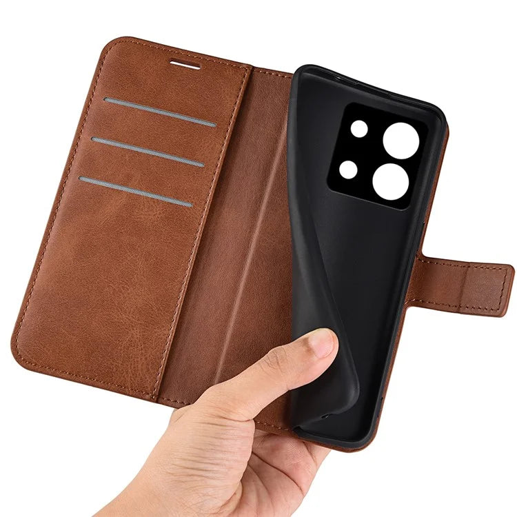 For Xiaomi Redmi Note 13 Pro 5G / Poco X6 5G Case Calf Texture PU Leather Phone Stand Cover