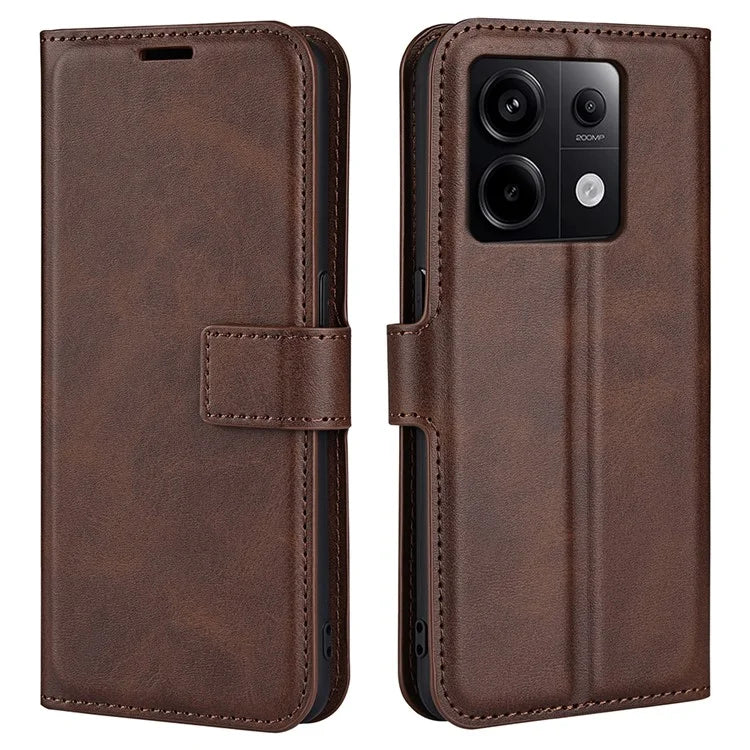 For Xiaomi Redmi Note 13 Pro 5G / Poco X6 5G Case Calf Texture PU Leather Phone Stand Cover