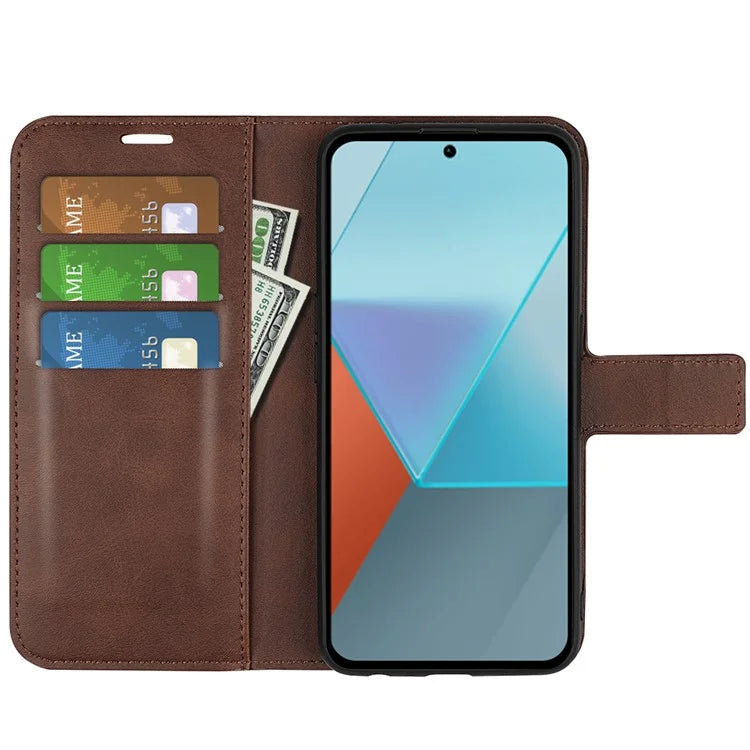For Xiaomi Redmi Note 13 Pro 5G / Poco X6 5G Case Calf Texture PU Leather Phone Stand Cover