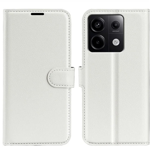 For Xiaomi Redmi Note 13 Pro 5G / Poco X6 5G Case Litchi Texture Leather Phone Shell with Stand