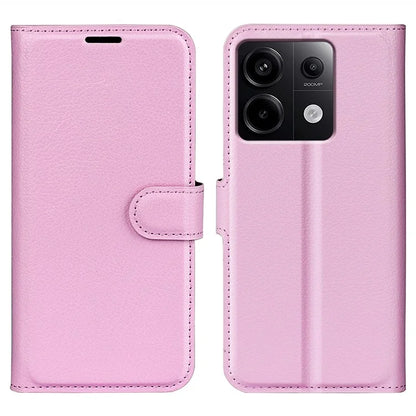 For Xiaomi Redmi Note 13 Pro 5G / Poco X6 5G Case Litchi Texture Leather Phone Shell with Stand