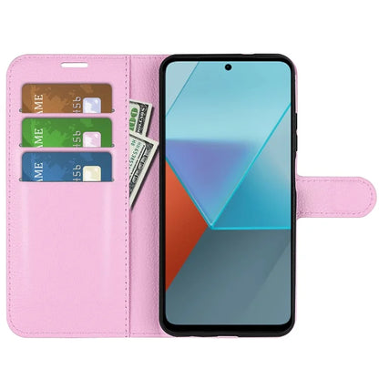 For Xiaomi Redmi Note 13 Pro 5G / Poco X6 5G Case Litchi Texture Leather Phone Shell with Stand