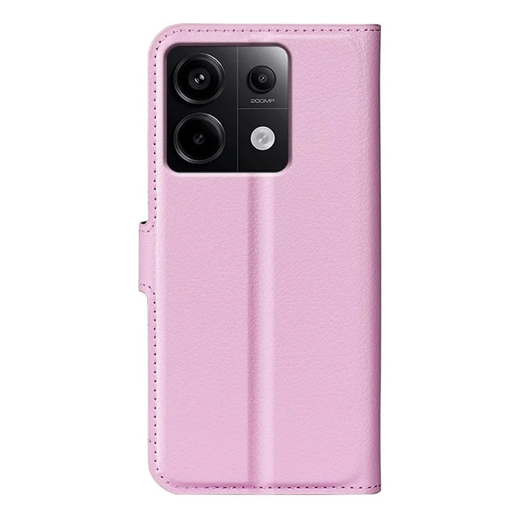 For Xiaomi Redmi Note 13 Pro 5G / Poco X6 5G Case Litchi Texture Leather Phone Shell with Stand