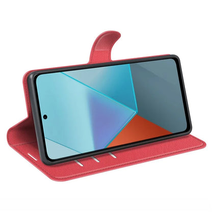 For Xiaomi Redmi Note 13 Pro 5G / Poco X6 5G Case Litchi Texture Leather Phone Shell with Stand