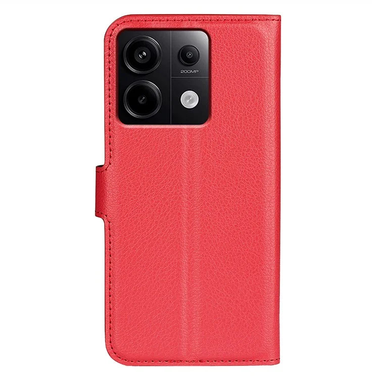 For Xiaomi Redmi Note 13 Pro 5G / Poco X6 5G Case Litchi Texture Leather Phone Shell with Stand