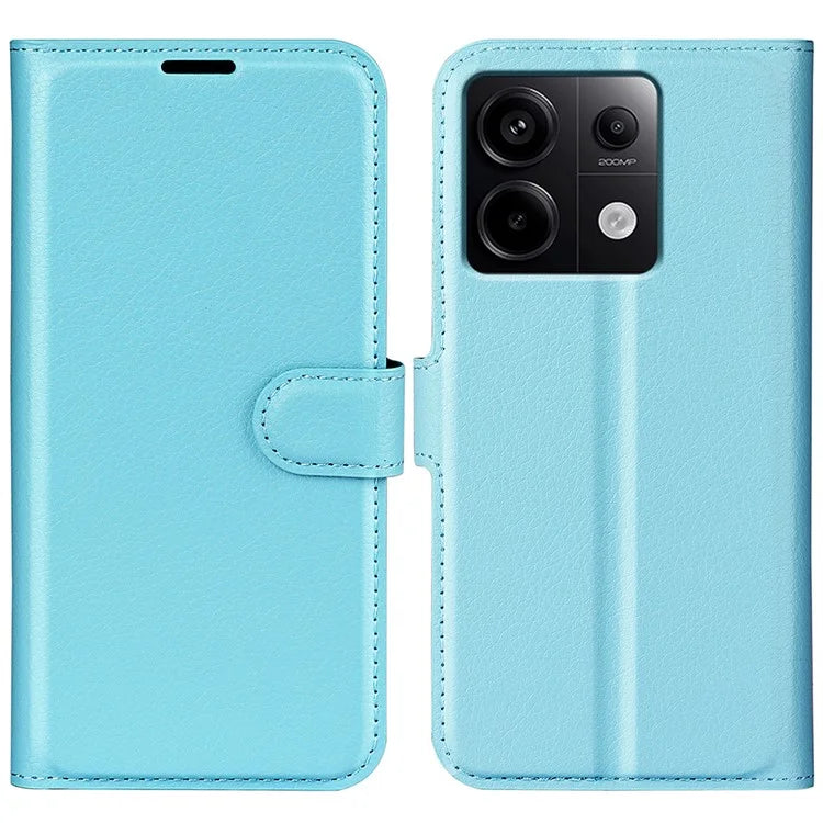 For Xiaomi Redmi Note 13 Pro 5G / Poco X6 5G Case Litchi Texture Leather Phone Shell with Stand